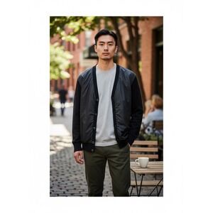 Gorpcore Moncler Cardigan‎ Tricot Hybrid Nylon Knit Black XXXL